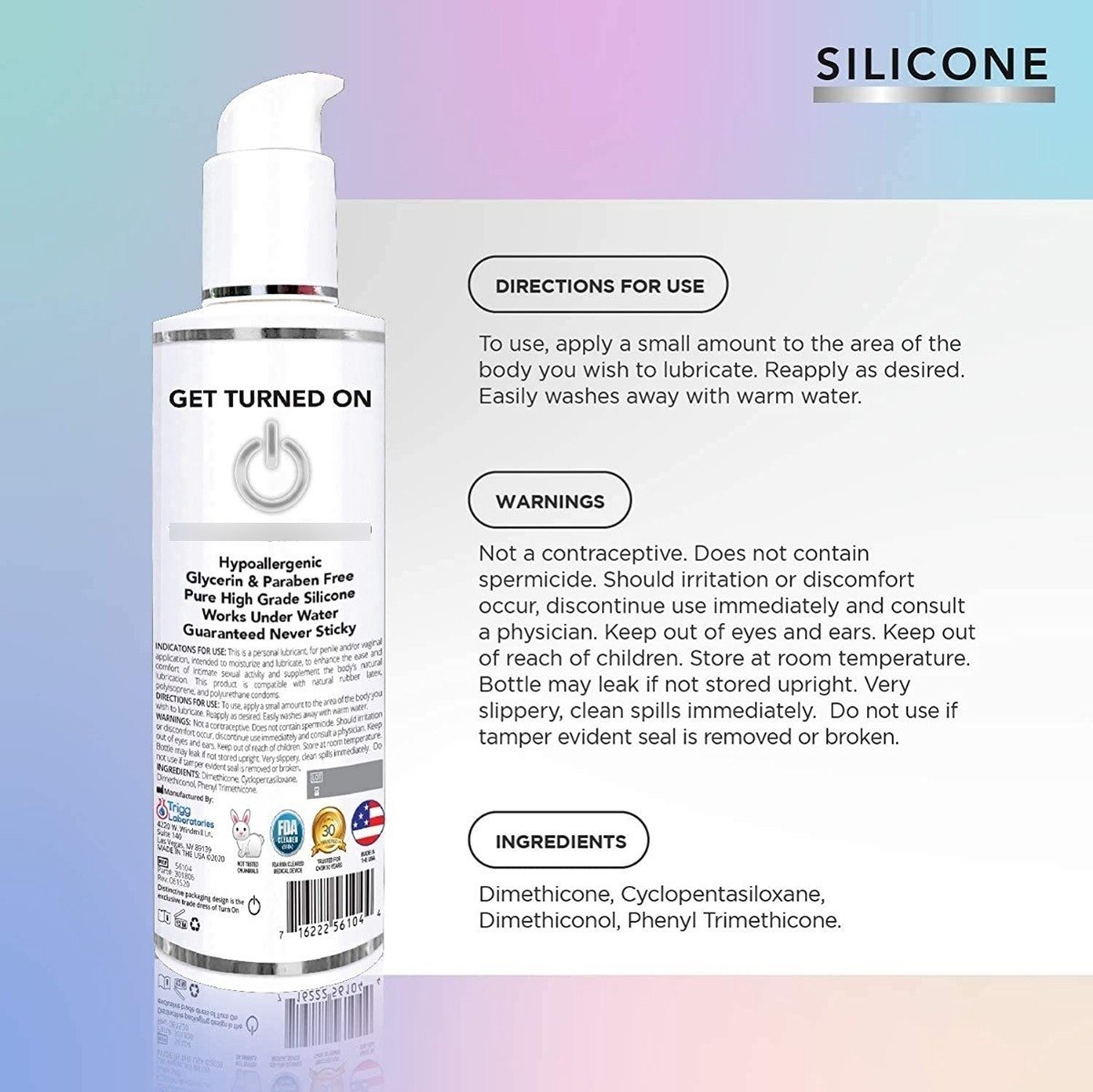 Turn On Gel Lubricante Intimo Base Silicon 236 Ml Sabor Sin Sabor - Image 2
