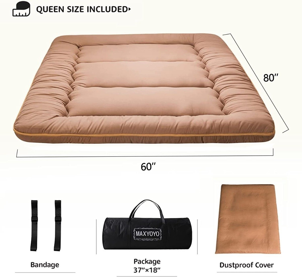 Futón Maxyoyo 2 Cuerpos Colchón Sofá Cama Japonés Queen - Image 19