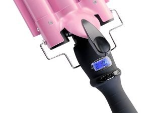 Plancha Profesional De Ceramica Para Cabello Ondas De Sirena Color Rosa