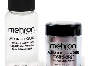 Mehron Polvo Metálico Maquillaje Con Líquido Mezclador Kit 2