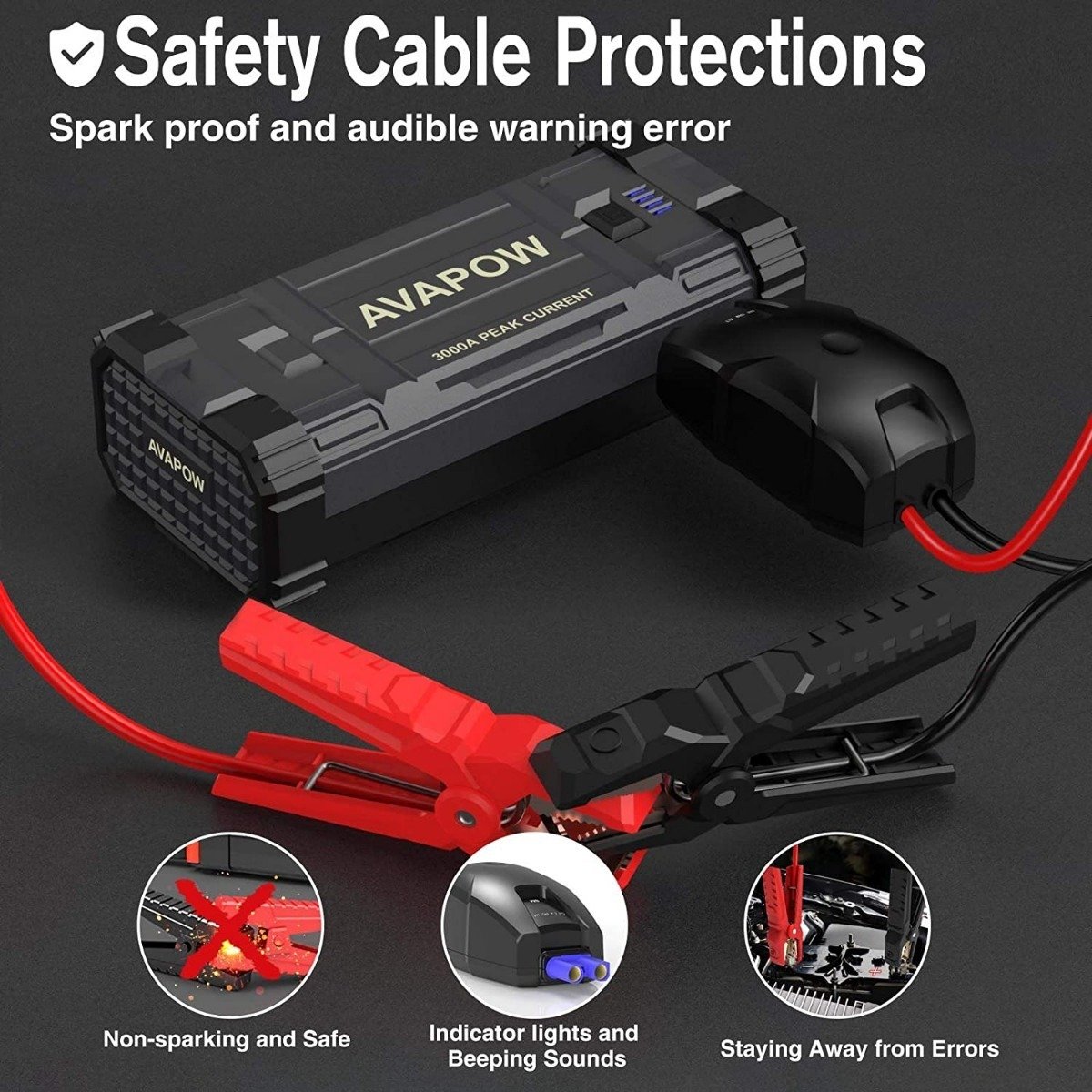 Arrancador Avapow Para Vehículo,3000a, Litio Ion - Image 3