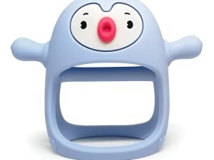 Smily Mia Penguin Mordedor Chupon De Silicona Para Bebés Color Celeste Pinguin Período De Edad De 0 A 12 Meses