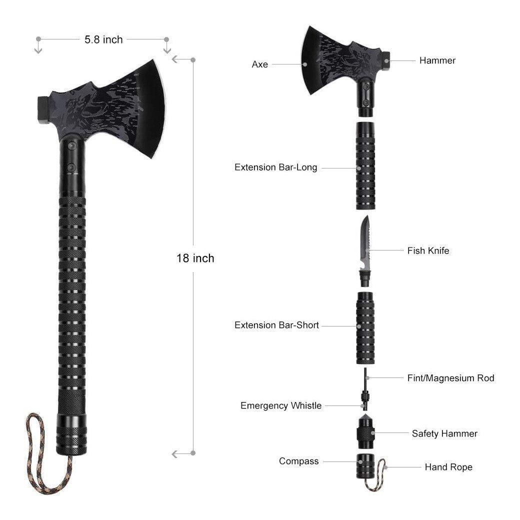 Hacha De Supervivencia Para Acampada, Plegable Liantral - Image 2