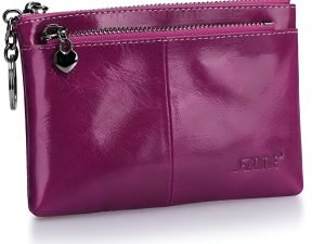 Szone Womens Genuine Leather Triple Cremallera Monedero Pequ Color Violeta Diseño De La Tela N/a