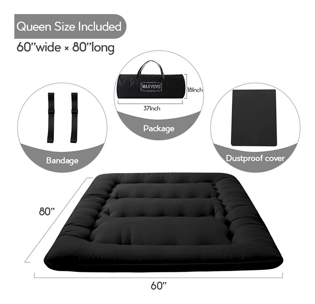Futón Maxyoyo 2 Cuerpos Colchón Sofá Cama Japonés Queen - Image 10