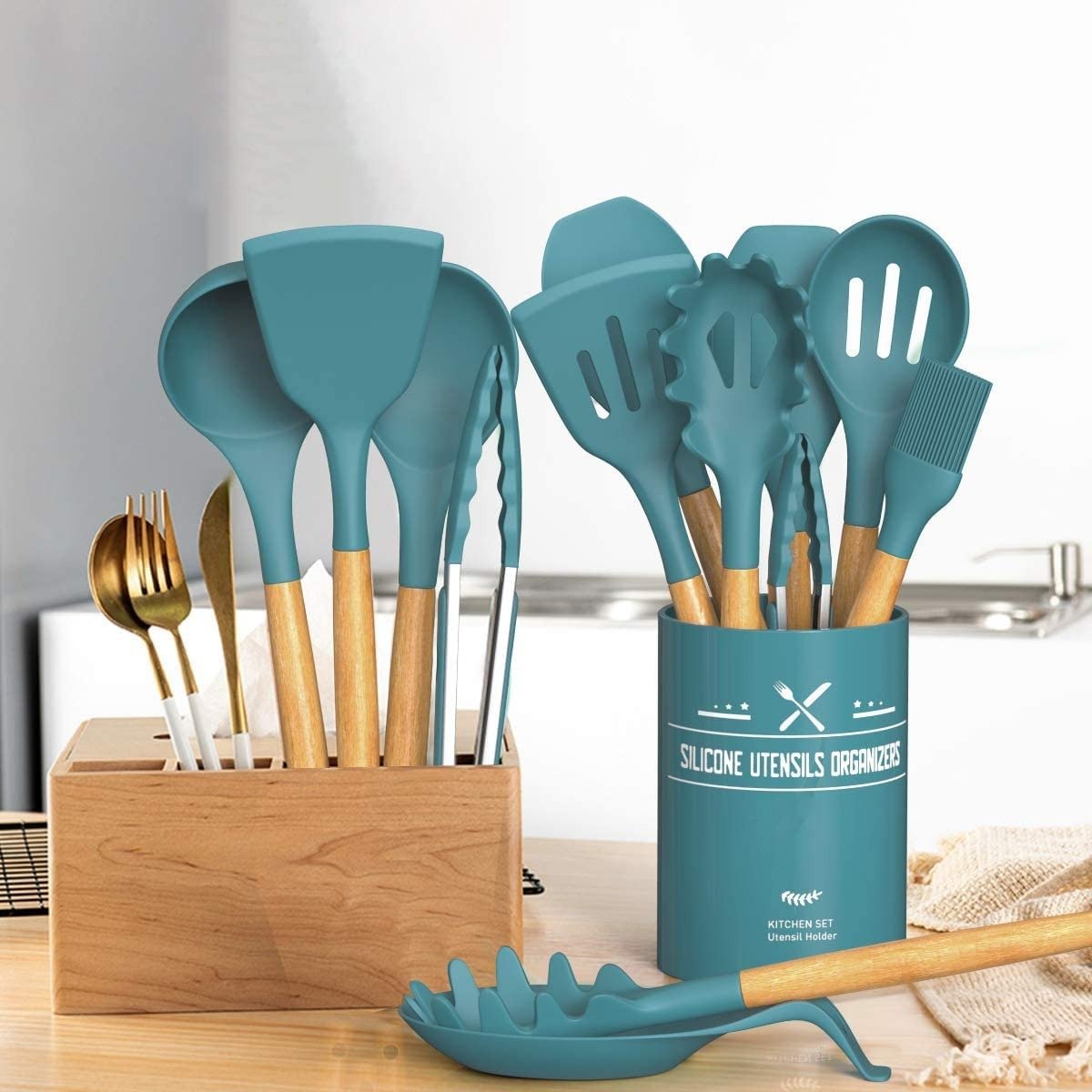 Juego De Utensilios Cocina, Silicona Antiadherente, 33 Pzas - Image 8