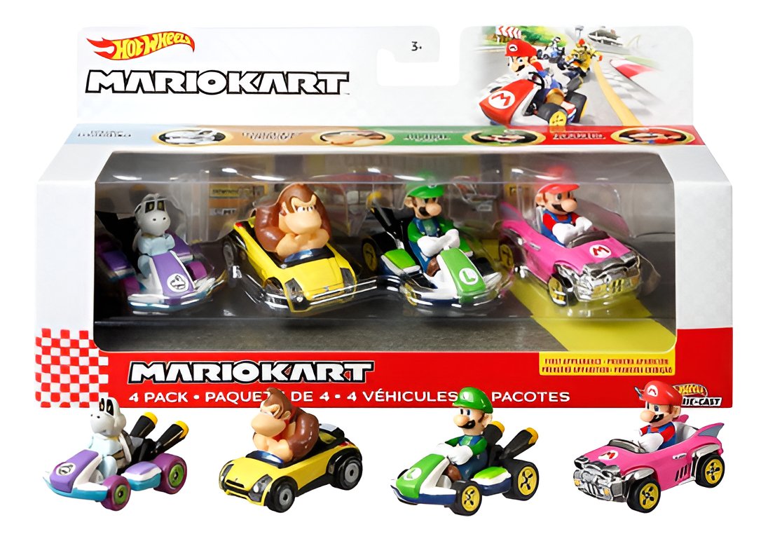 Hot Wheels Personaje Mario Kart Paquete De 4 Personajes - Image 2