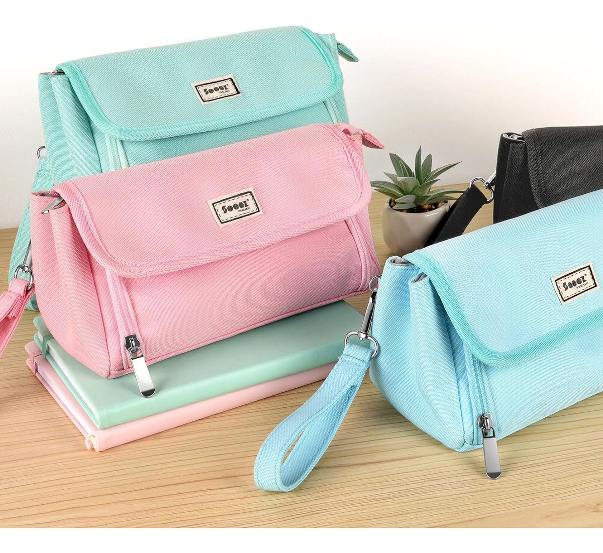 Sooez - Estuche Grande Para Lápices Con 3 Compartimentos - Image 2