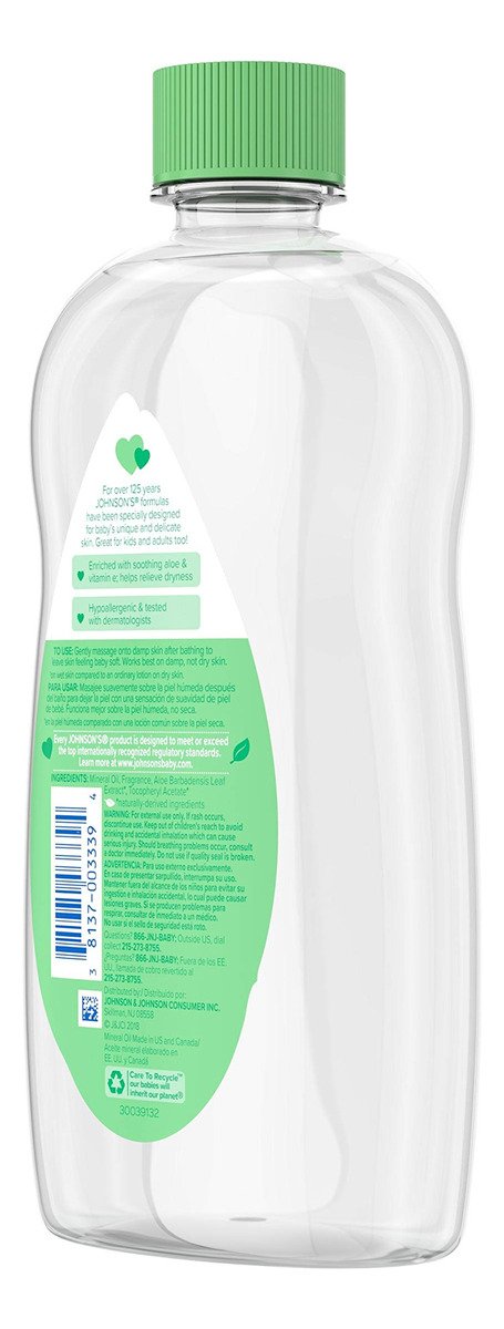 Aceite Mineral Para Bebés Johnson's Con Aloe Vera Y Vitamina - Image 3