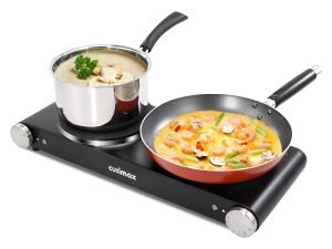 Cusimax - Estufa Eléctrica Portátil, 1800 W, Doble Quemador