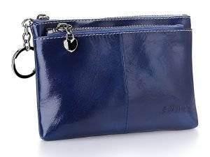 Szone Womens Genuine Leather Triple Cremallera Monedero Pequ Color Azul Diseño De La Tela N/a