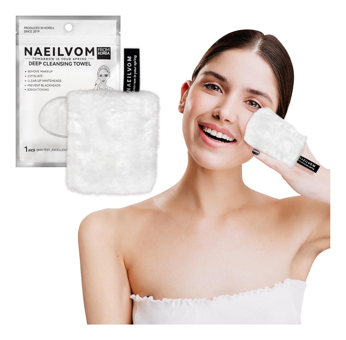 Naeilvom Toallita Desmaquillante Reutilizable 9.5x8.5cm 1pza Color Blanco - Image 2
