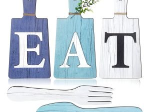 Jetec Juego De Letreros De Mesa De Cortar Y Colgar Color Azul Oscuro Azul Claro Blanco