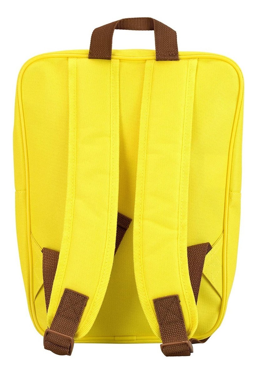 Mochila Infantil Bob Esponja Pantalones Cuadrados Color Amarillo Diseño De La Tela Efecto De Cuero - Image 3
