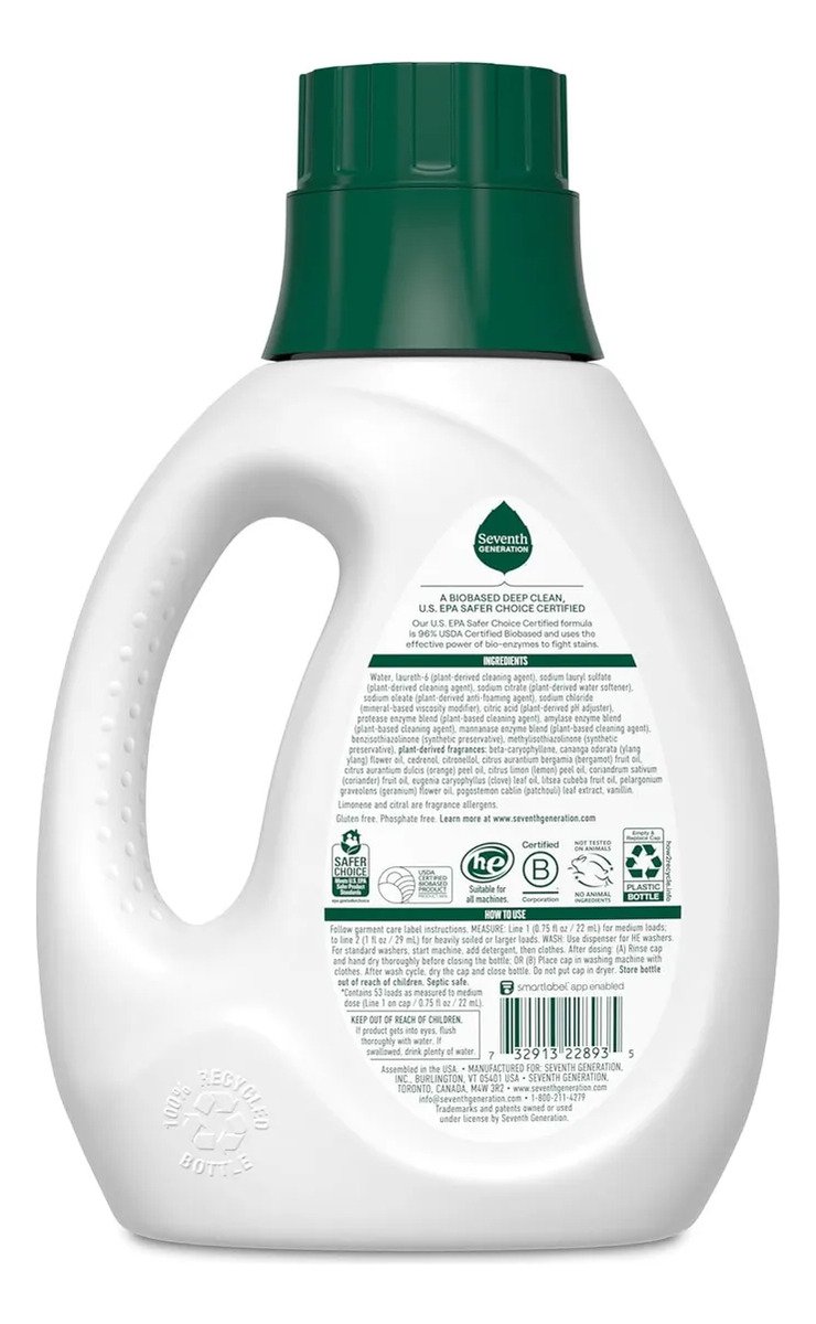Seventh Generation Detergente Concentrado Flor Geranio 1.18l - Image 2