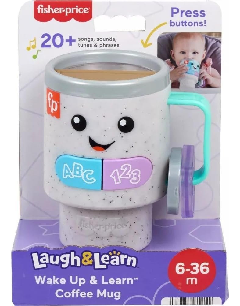 Fisher Price Laugh & Learn Taza Luces Sonidos Para Bebes 6m+ Gris Laugh Learn Wake Up Learn - Image 2