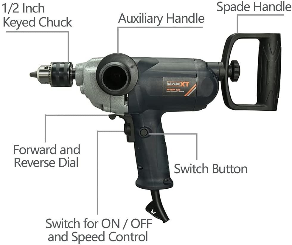 Taladro De Fuerza Y Juego De Mezclador De Cemento, Maxxt - Image 4
