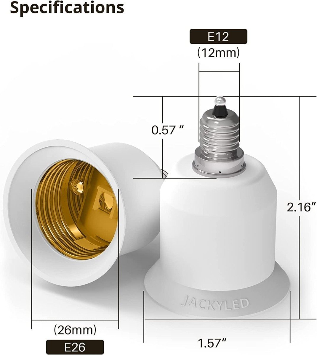 Jackyled Adaptador Socket De E12 A E26/e27 1 Unidad - Image 2