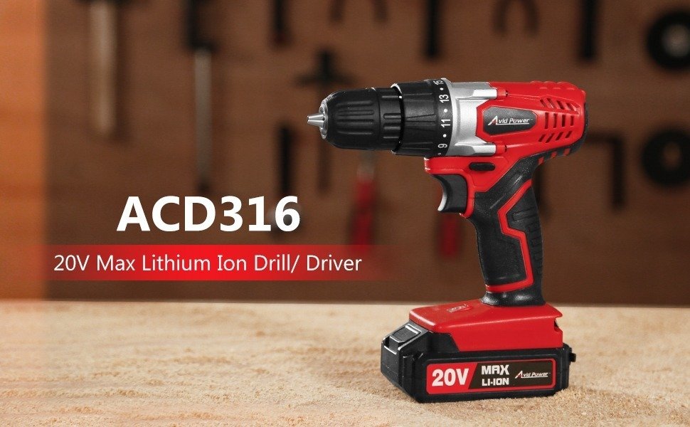 Taladro Inalámbrico De Litio 20v, Avid Power Juego De Brocas Color Rojo/negro Frecuencia 60 Hz - Image 2