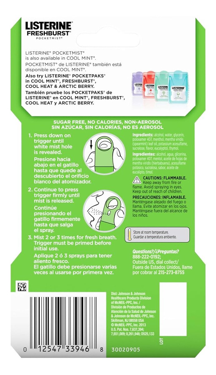 Listerine Freshburst Spray Bucal Pocketmist De Menta 7.7ml - Image 3