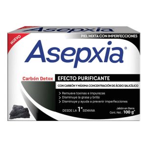 Asepxia Jabón En Barra Carbón Detox Efecto Purificante 100gr
