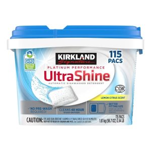 Kirkland Ultra Shine Detergente Lavaplatos Pastillas 115 Pac