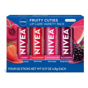 Nivea Lip Care Fruit Bálsamo Labial Pack 4 Variado 4.8g C/u