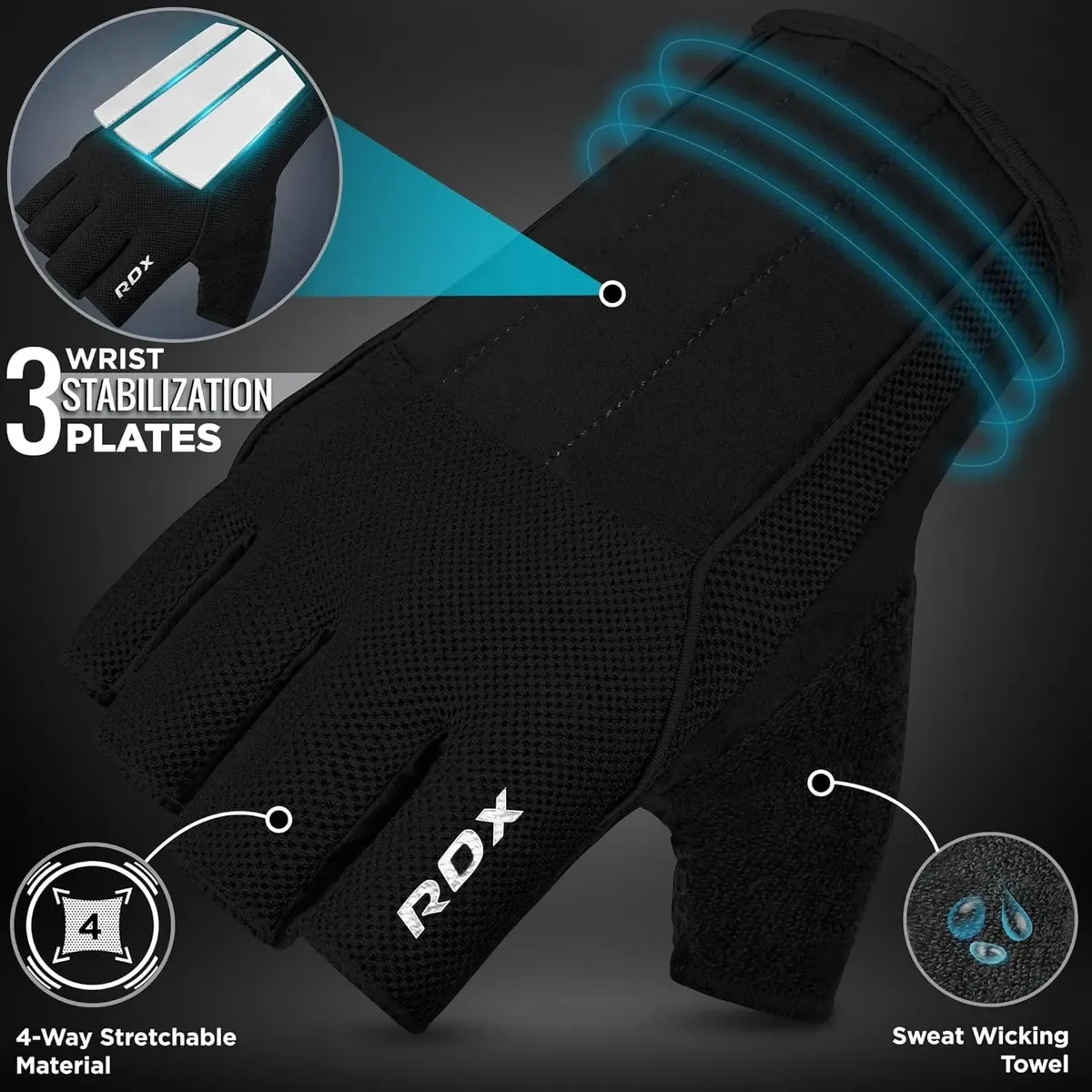 Rdx Guantes negro 4